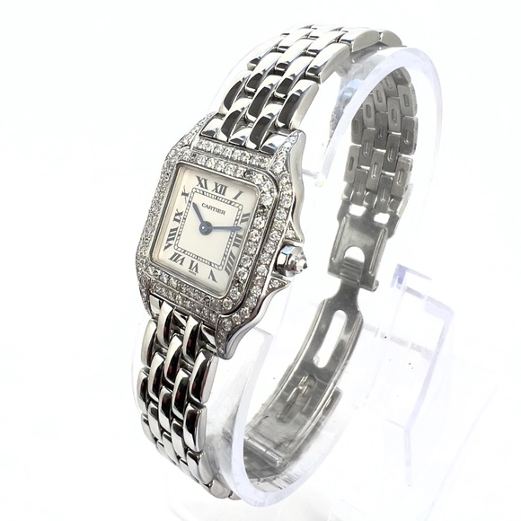 CARTIER PANTHERE 23mm Quartz Steel 0.89TCW DIAMOND Watch - Picture 7 of 11